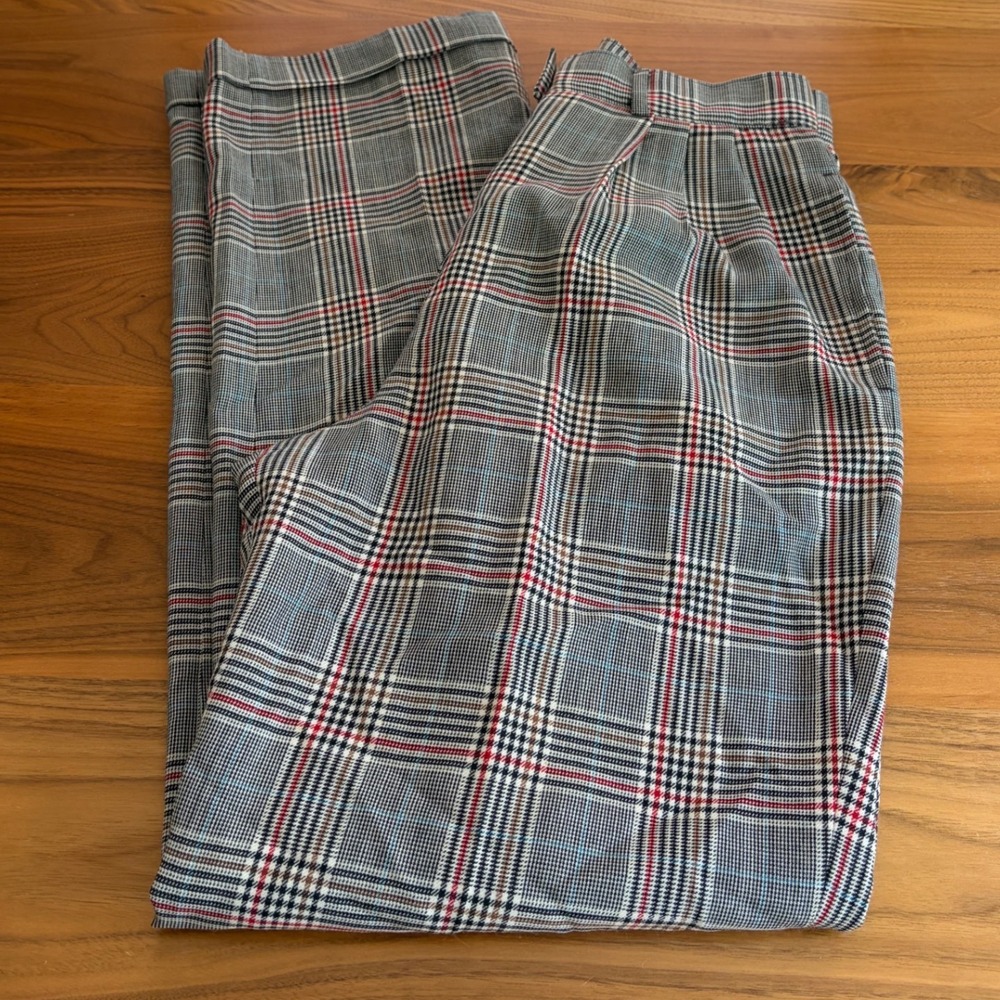 Pendleton Wool Trousers Womens 10 Grey Plaid Pleated High Waist Vintage USA Made - Picture 4 of 9